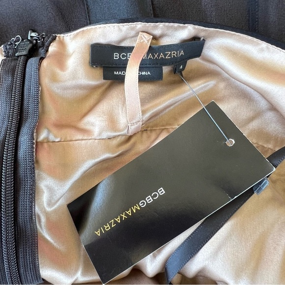 VTG BCBG Max Azria Y2K Black Silk Chiffon Halter Dress Whimsygoth Prom NWT Sz 4 - Picture 11 of 14